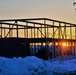 Sun sets on another day of February 2023 brigade headquarters construction at Fort McCoy