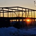 Sun sets on another day of February 2023 brigade headquarters construction at Fort McCoy