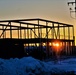 Sun sets on another day of February 2023 brigade headquarters construction at Fort McCoy