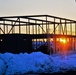 Sun sets on another day of February 2023 brigade headquarters construction at Fort McCoy