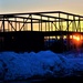 Sun sets on another day of February 2023 brigade headquarters construction at Fort McCoy