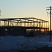 Sun sets on another day of February 2023 brigade headquarters construction at Fort McCoy