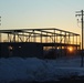 Sun sets on another day of February 2023 brigade headquarters construction at Fort McCoy