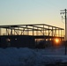 Sun sets on another day of February 2023 brigade headquarters construction at Fort McCoy