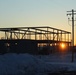 Sun sets on another day of February 2023 brigade headquarters construction at Fort McCoy