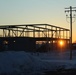 Sun sets on another day of February 2023 brigade headquarters construction at Fort McCoy
