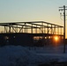 Sun sets on another day of February 2023 brigade headquarters construction at Fort McCoy