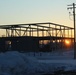 Sun sets on another day of February 2023 brigade headquarters construction at Fort McCoy