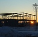 Sun sets on another day of February 2023 brigade headquarters construction at Fort McCoy