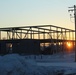 Sun sets on another day of February 2023 brigade headquarters construction at Fort McCoy
