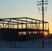 Sun sets on another day of February 2023 brigade headquarters construction at Fort McCoy