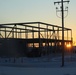 Sun sets on another day of February 2023 brigade headquarters construction at Fort McCoy