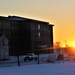 New barracks at Fort McCoy at sunset