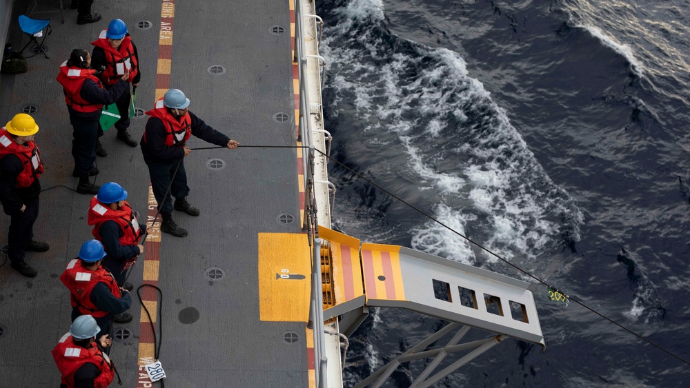 USS Bataan Replenishes At Sea