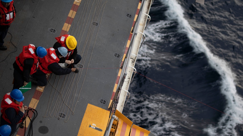 USS Bataan Replenishes At Sea