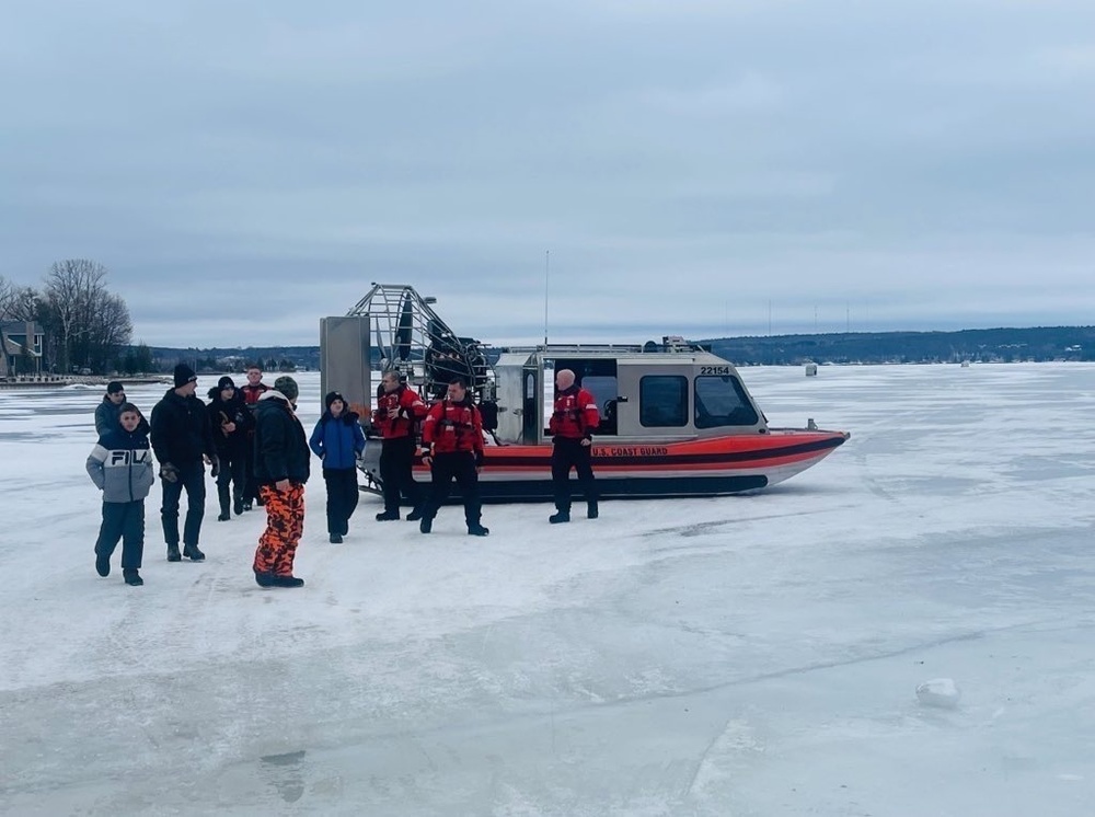 U.S. Coast Guard rescues 11 people stranded on ice floe