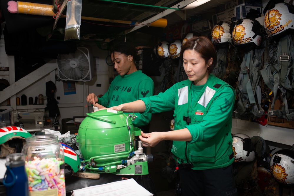 Sailors Inspect Liquid Oxygen Converter