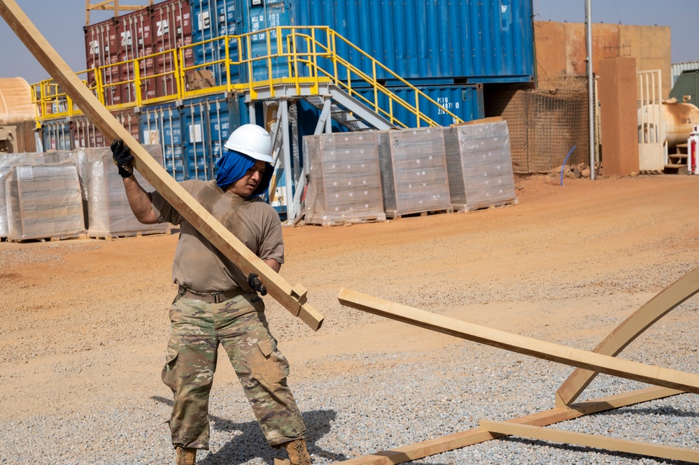 Not your children’s building blocks, CE constructs tent piece by piece