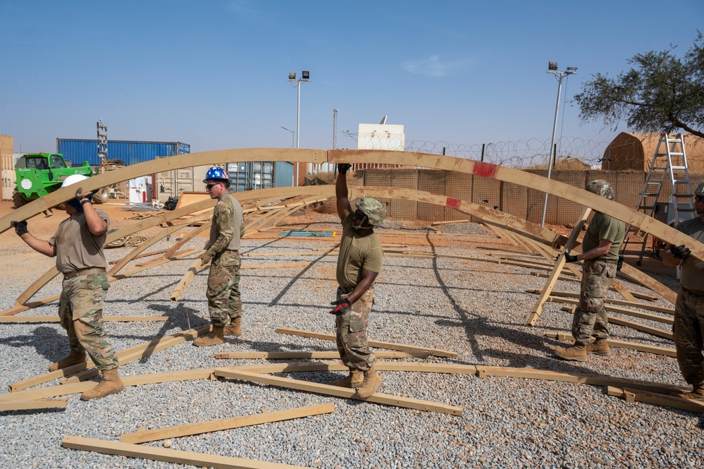 Not your children’s building blocks, CE constructs tent piece by piece