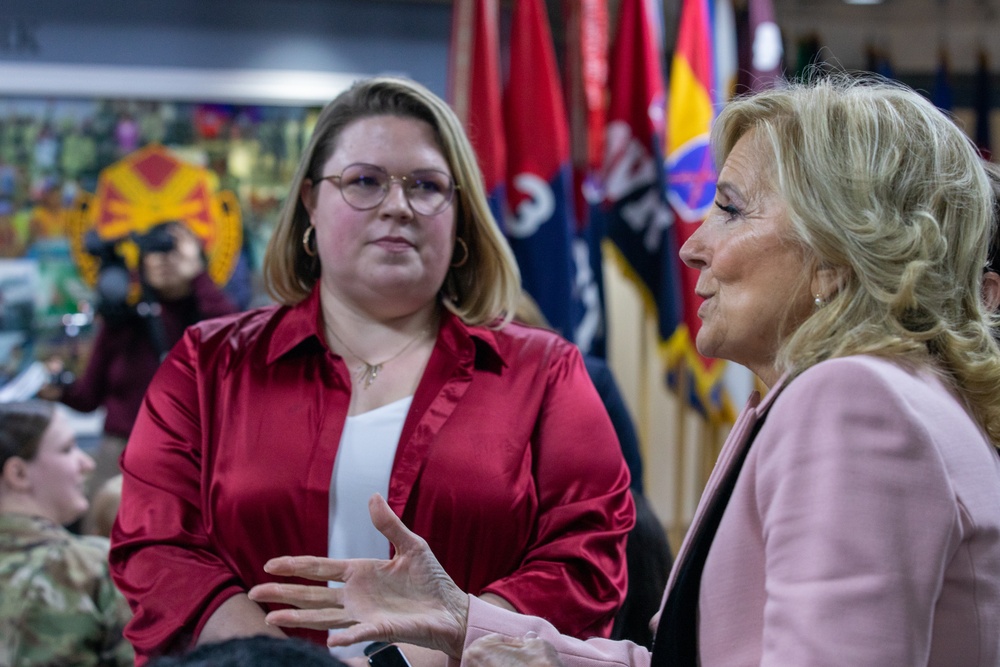 First Lady of the United States and Deputy Secretary of Defense visit Fort Drum