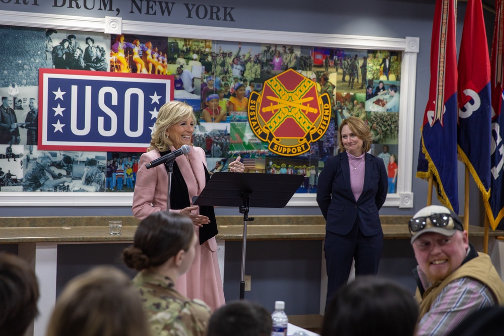 First Lady of the United States and Deputy Secretary of Defense visit Fort Drum