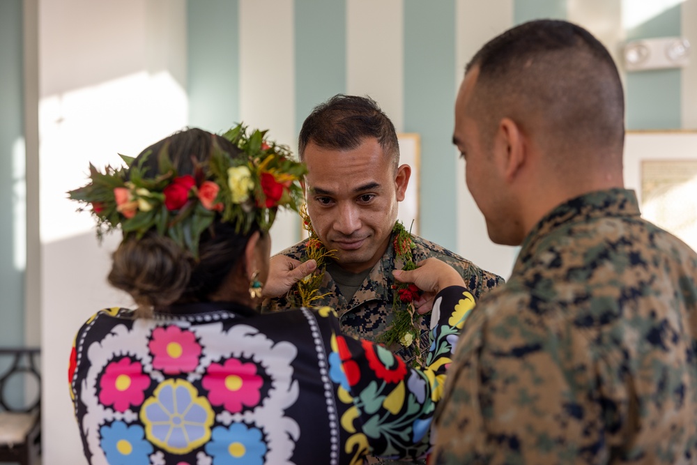 U.S. Marines from the Federated States of Micronesia are promoted to warrant officers