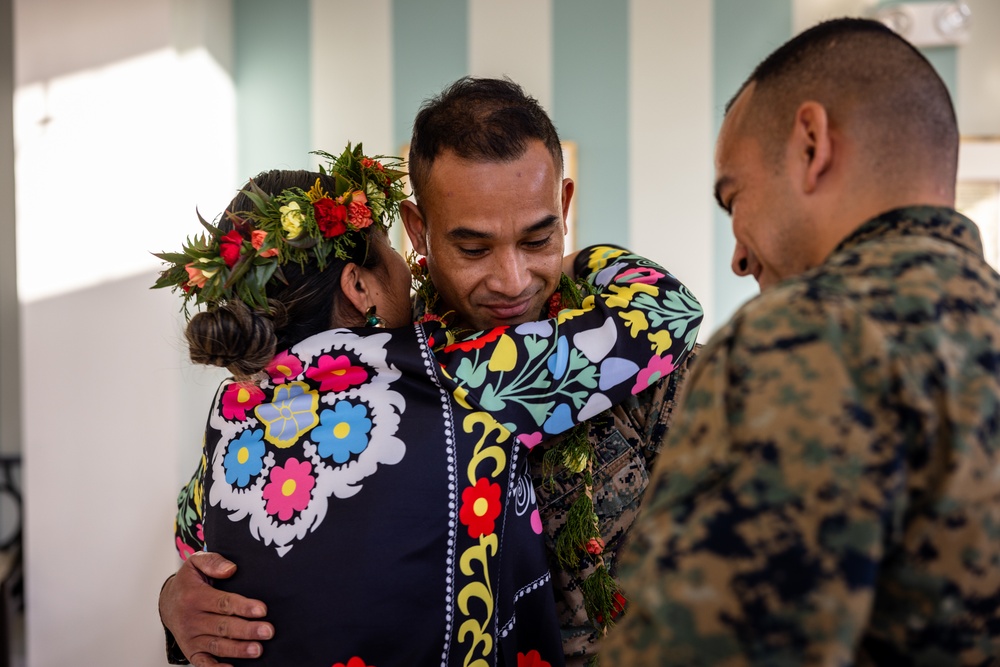 U.S. Marines from the Federated States of Micronesia are promoted to warrant officers