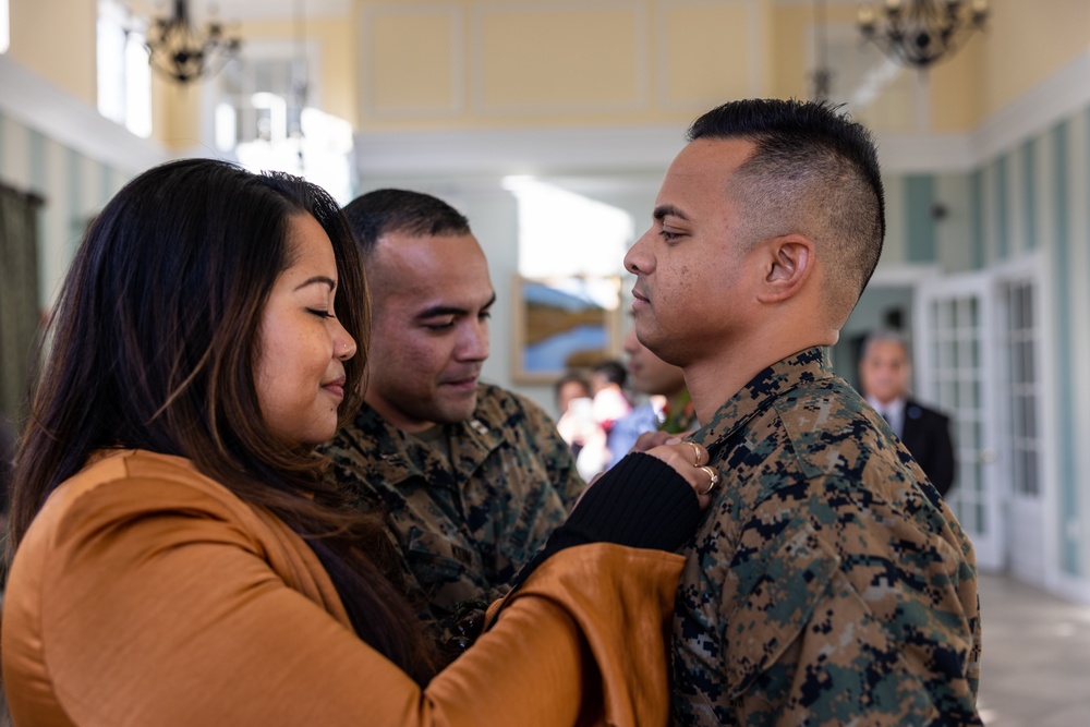 U.S. Marines from the Federated States of Micronesia are promoted to warrant officers