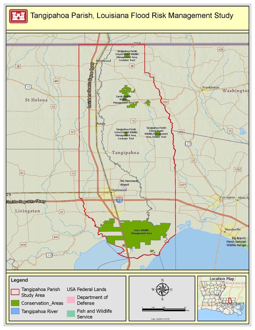 Tangipahoa Parish, Louisiana Feasibility Study open houses scheduled