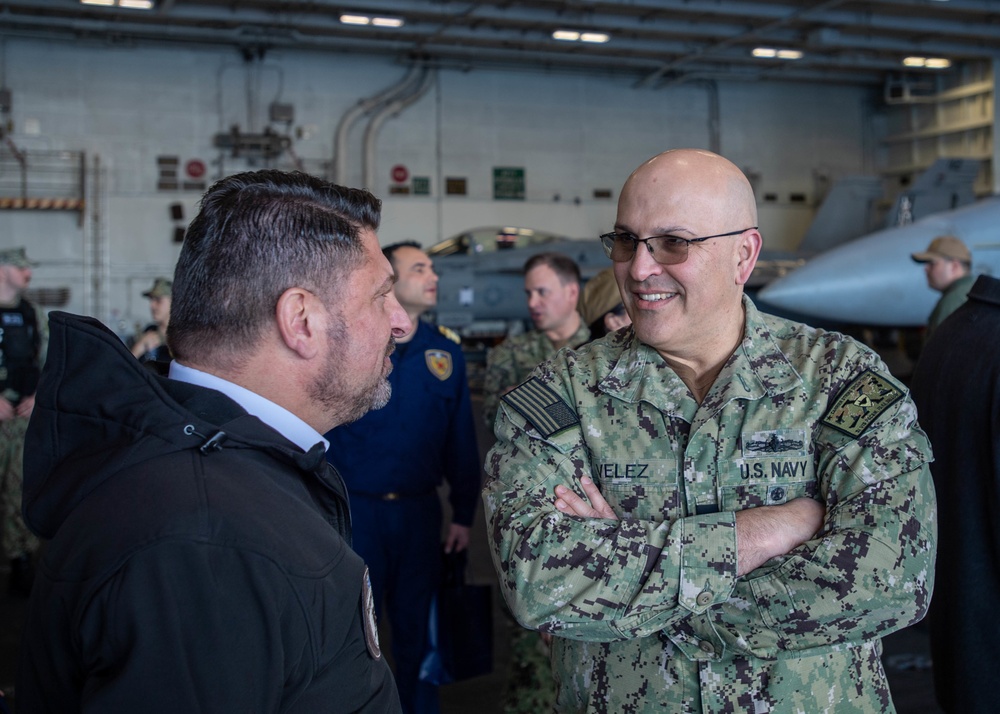 Carrier Strike Group (CSG) 10 Hosts Key Leader Engagement with Greek Allies