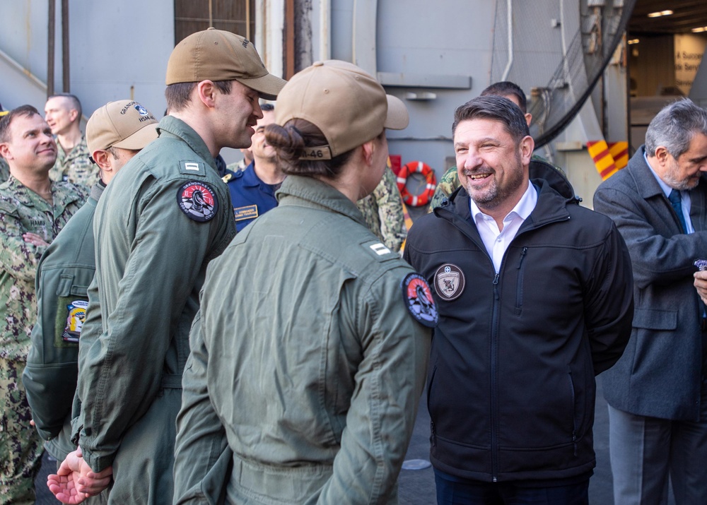 Carrier Strike Group (CSG) 10 Hosts Key Leader Engagement with Greek Allies