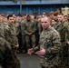 26th MEU Sergeant Major Visits Marines and Sailors aboard the USS Carter Hall during PMINT