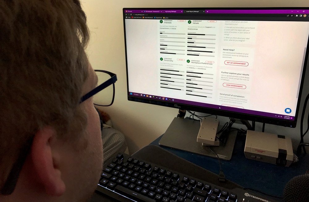 Questions about personality and career resources lead to discovery of websites that can help in educational choices