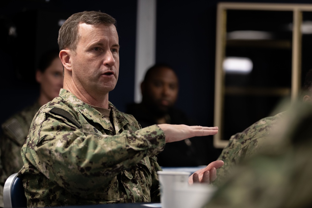 Commander, Task Force 73 Visits Spruance