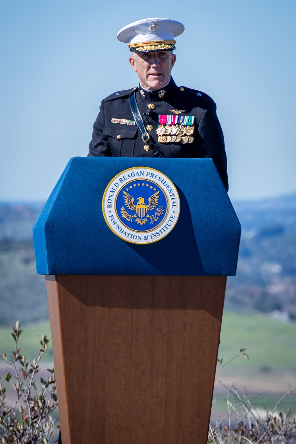 U.S. Marines participate in annual Reagan wreath-laying ceremony