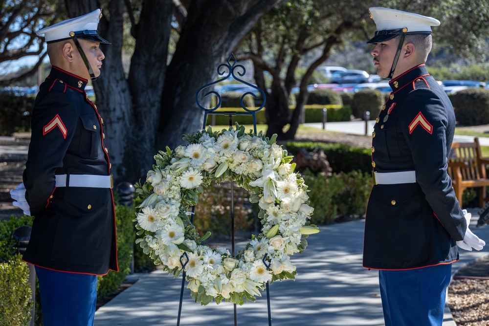 U.S. Marines participate in annual Reagan wreath-laying ceremony