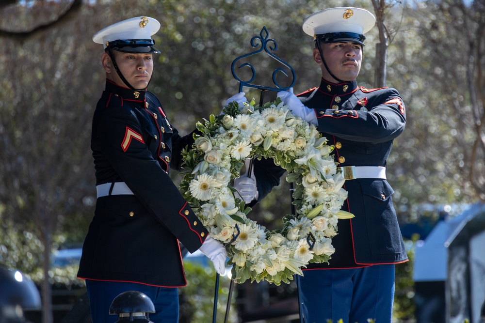 U.S. Marines participate in annual Reagan wreath-laying ceremony