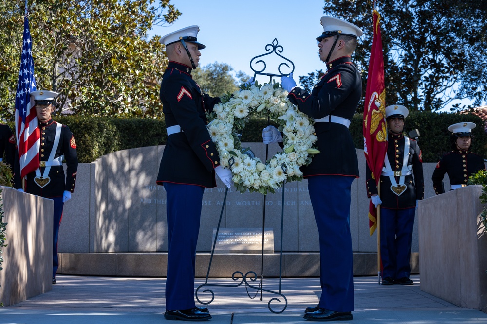 U.S. Marines participate in annual Reagan wreath-laying ceremony
