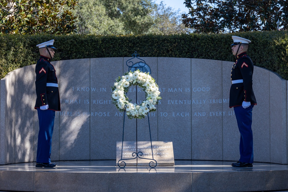 U.S. Marines participate in annual Reagan wreath-laying ceremony