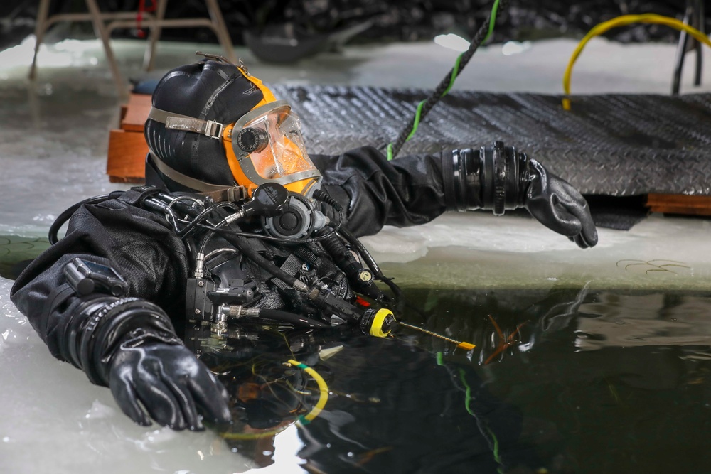 U.S. Navy Divers Ice Dive