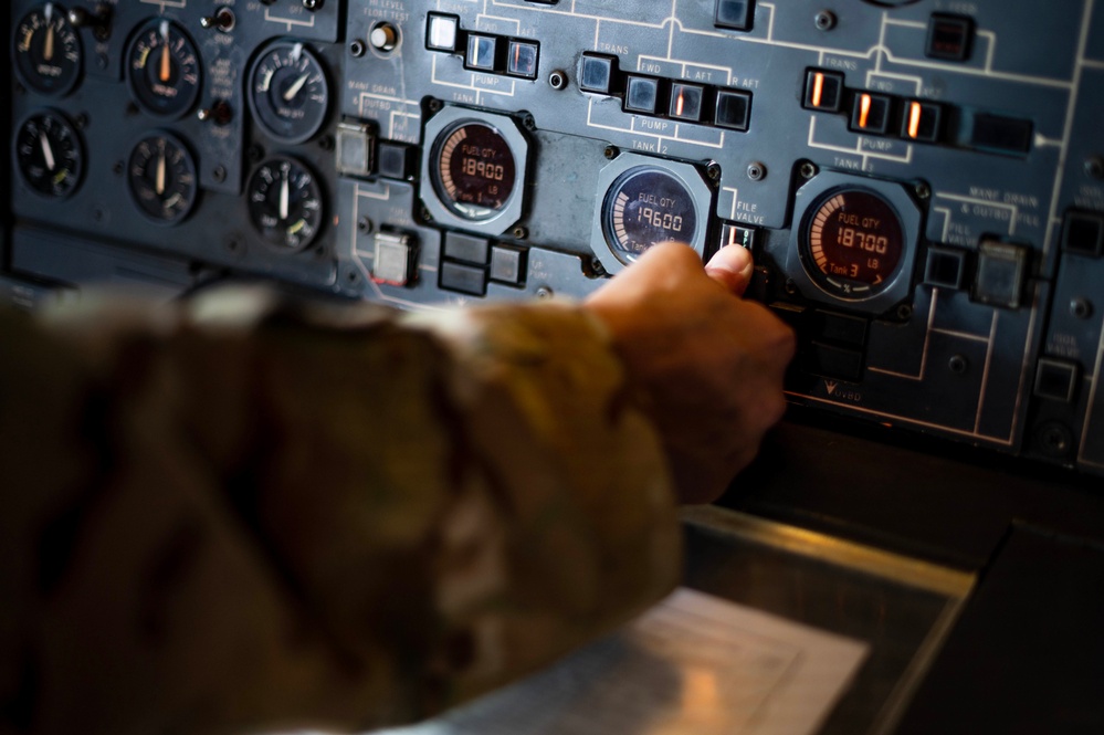 Travis KC-10 Extenders perform routine refuel training