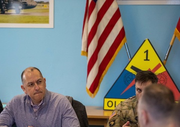 Under Secretary of the Army attends a briefing at FOS Powidz