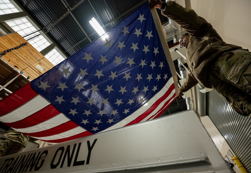 Air Force Mortuary Affairs flag draping training