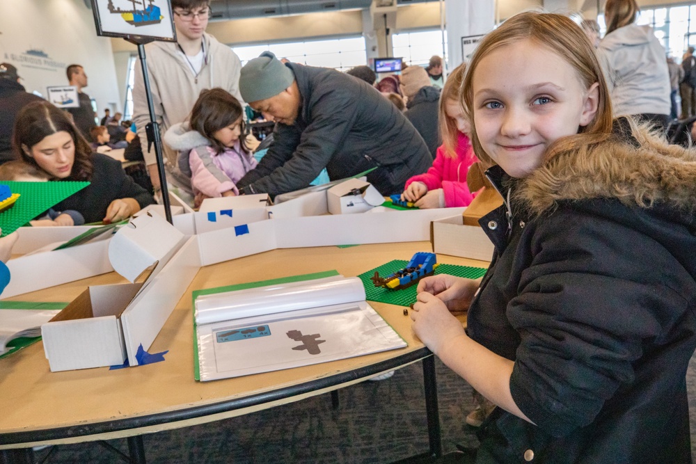 Visitors build LEGO ship models during Naval Museum's 12th Annual Brick by Brick: LEGO Shipbuilding event