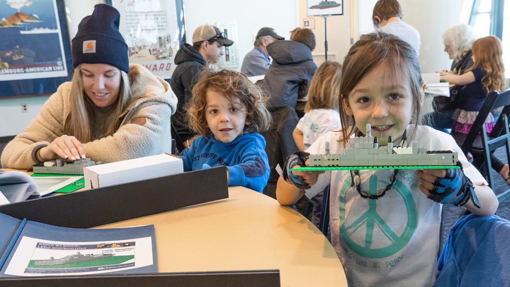 Visitors build LEGO ship models during Naval Museum's 12th Annual Brick by Brick: LEGO Shipbuilding event