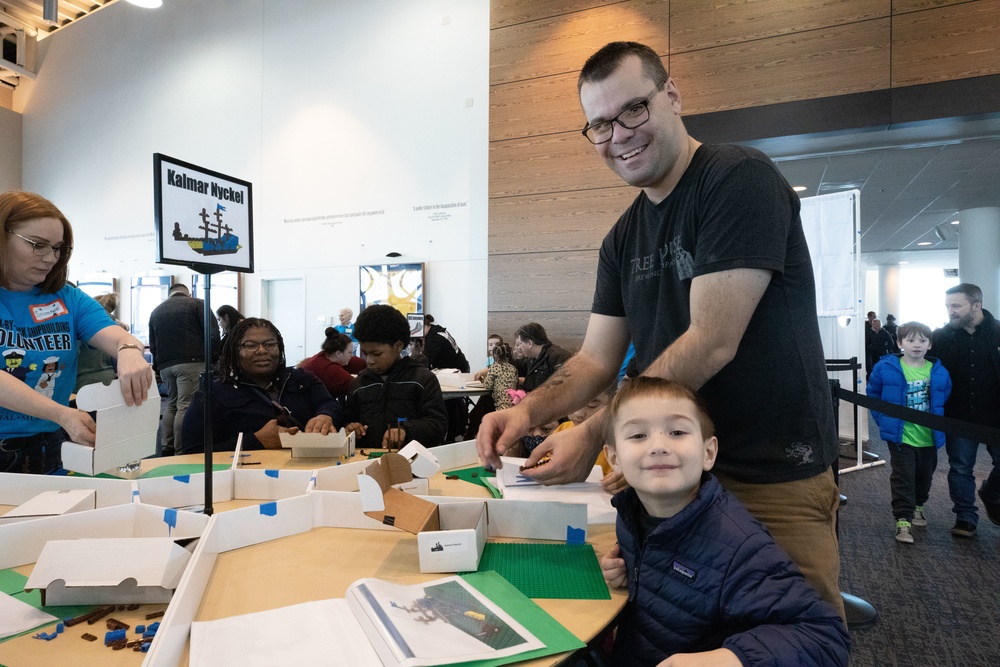 Visitors build LEGO ship models during Naval Museum's 12th Annual Brick by Brick: LEGO Shipbuilding event