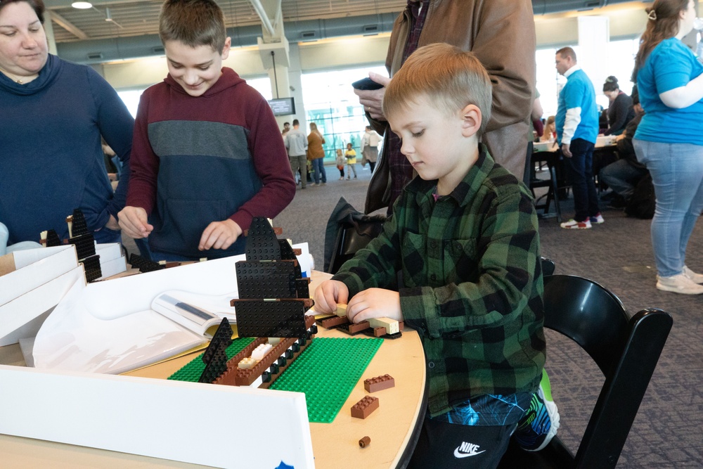 Visitors build LEGO ship models during Naval Museum's 12th Annual Brick by Brick: LEGO Shipbuilding event