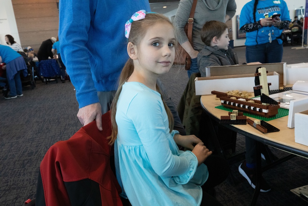 Visitors build LEGO ship models during Naval Museum's 12th Annual Brick by Brick: LEGO Shipbuilding event