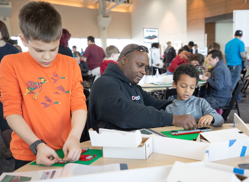 Visitors build LEGO ship models during Naval Museum's 12th Annual Brick by Brick: LEGO Shipbuilding event