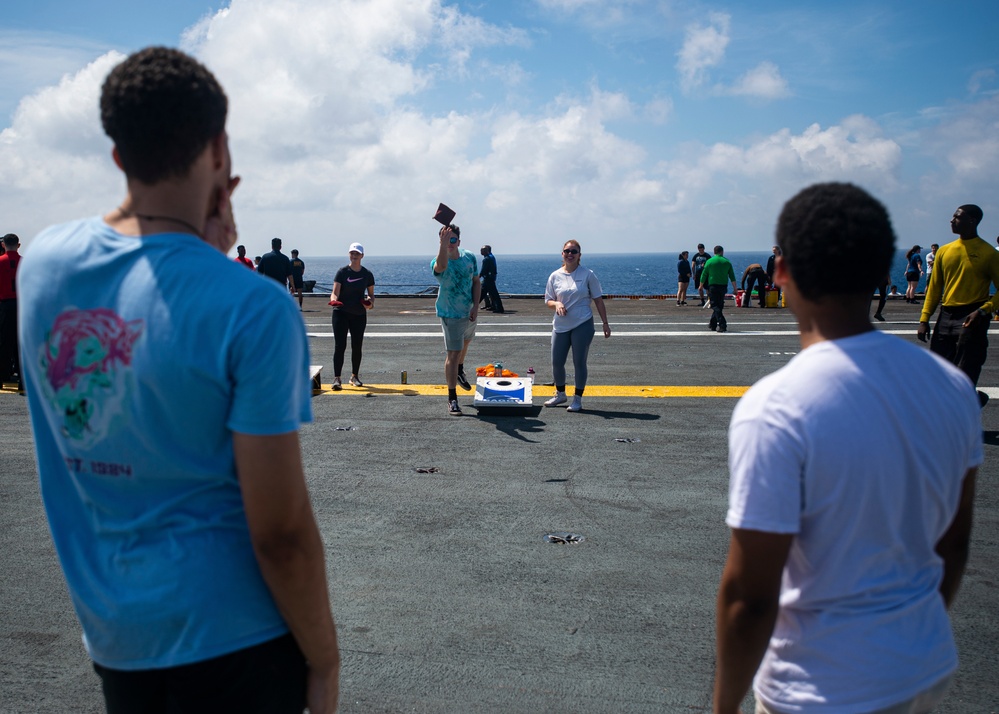 Sailors Participate In MWR Flight Deck Activities